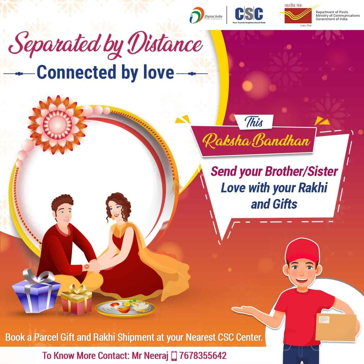 Book a Parcel Gift and Rakhi Shipment at your Nearest CSC center